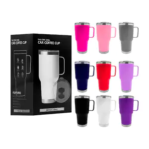 Vaso tipo termo con capacidad de 30oz con popote metálico + asa, vari…