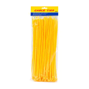 Paquete con 100 cinchos de plástico amarillo de 5mmx30cm