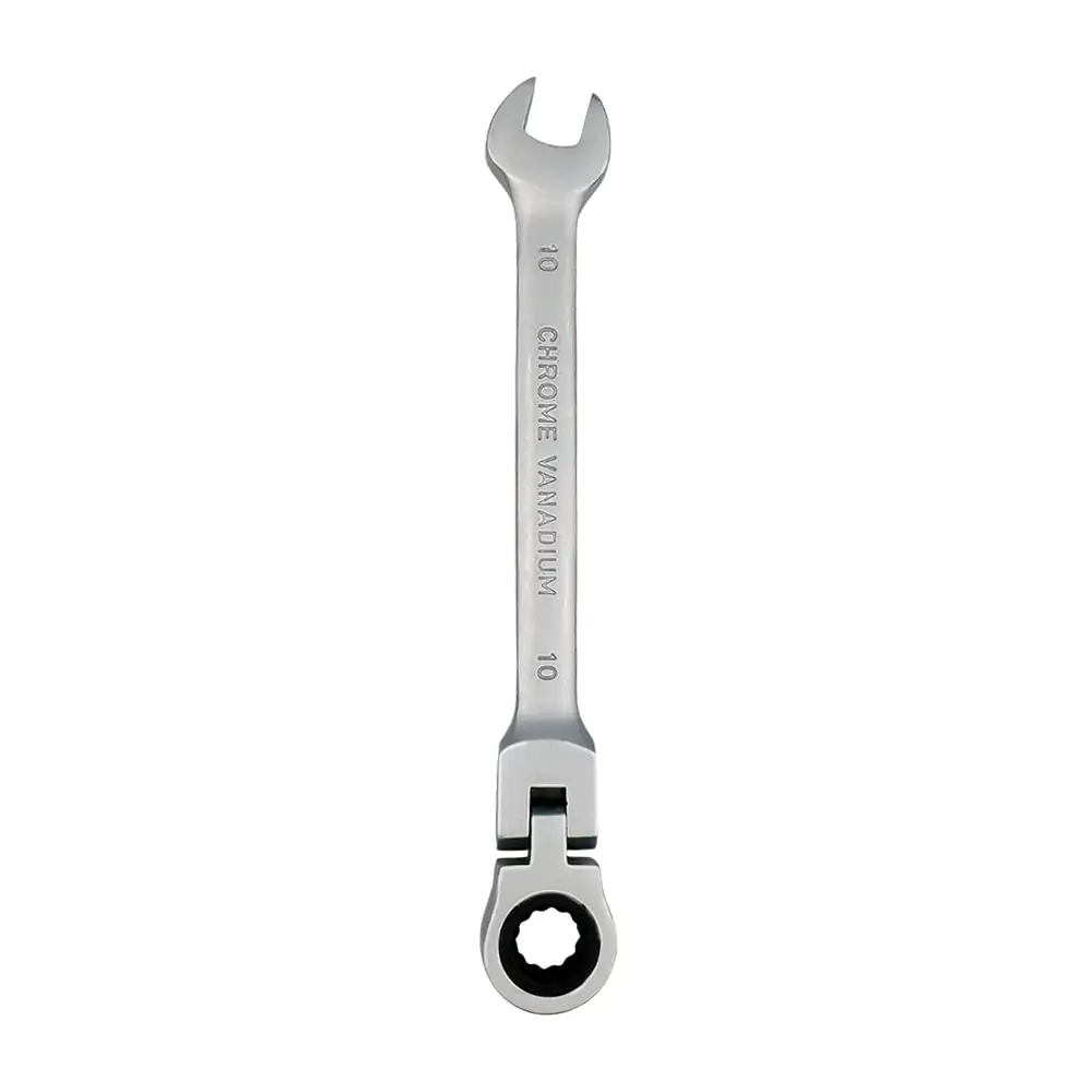Llave metálica combinada de 10mm con cabeza flexible de doble función