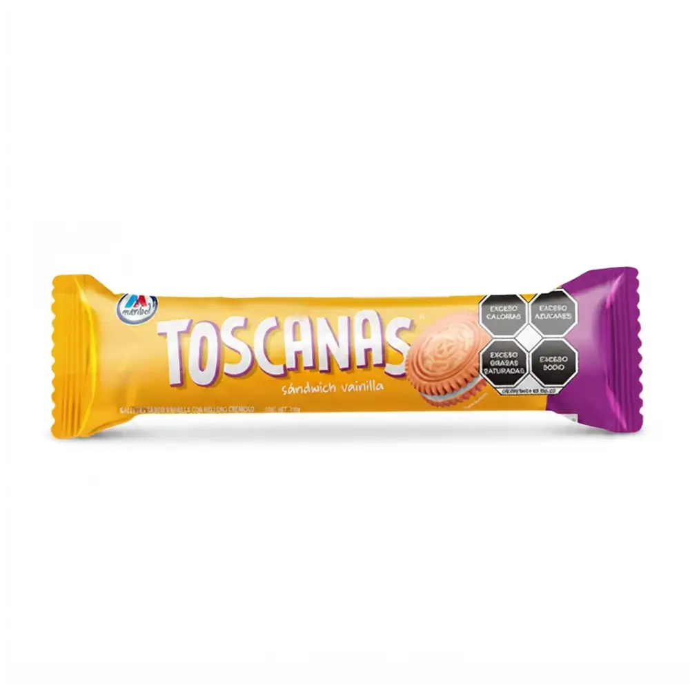Paquete de galletas toscanas rellenas sabor vainilla, 200g / toscanas