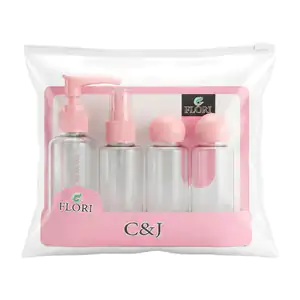 Kit de viaje c&j flori con 4 botellas transparentes de 50ml variedad …