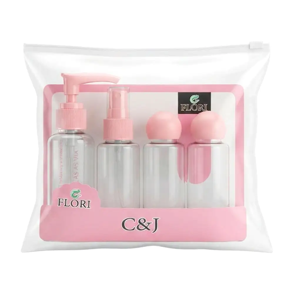 Kit de viaje c&j flori con 4 botellas transparentes de 50ml variedad …