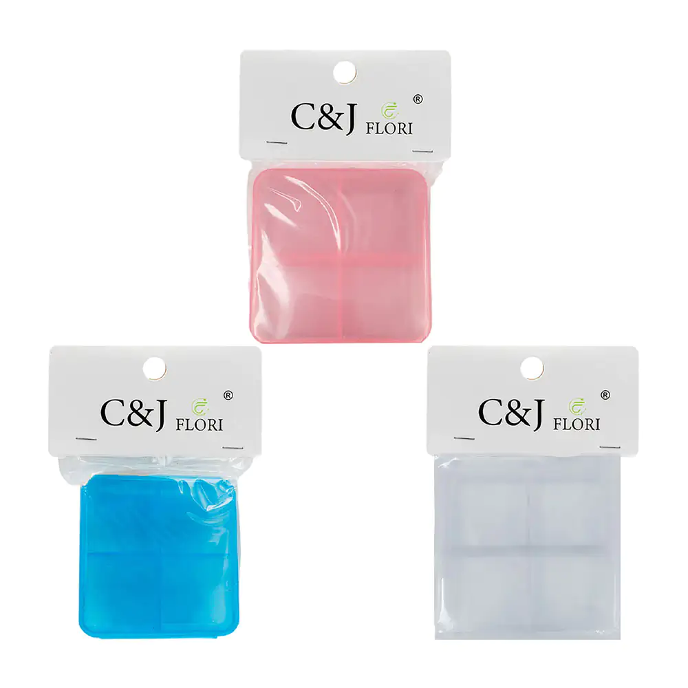 Estuche pastillero c&j flori de 4 compartimentos, variedad de colores