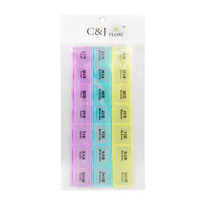 Estuche pastillero c&j flori con 21 compartimentos con estampado días…