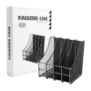 Archivero - revistero magazine case metálico con 4 compartimento, 32x…