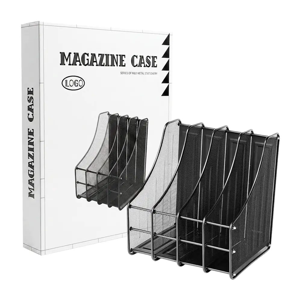 Archivero - revistero magazine case metálico con 4 compartimento, 32x…