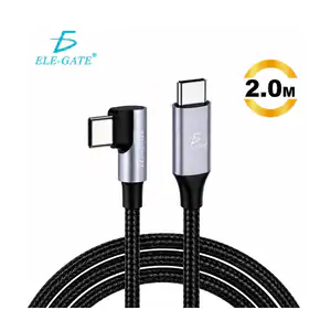 Cable de 2 metros trenzado y reforzado usb-c a usb-c con ángulo de 90…
