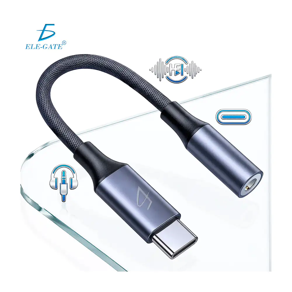 Cable adaptador de usb-c a jack 3.5mm con chip dac integrado / wi.qlx…