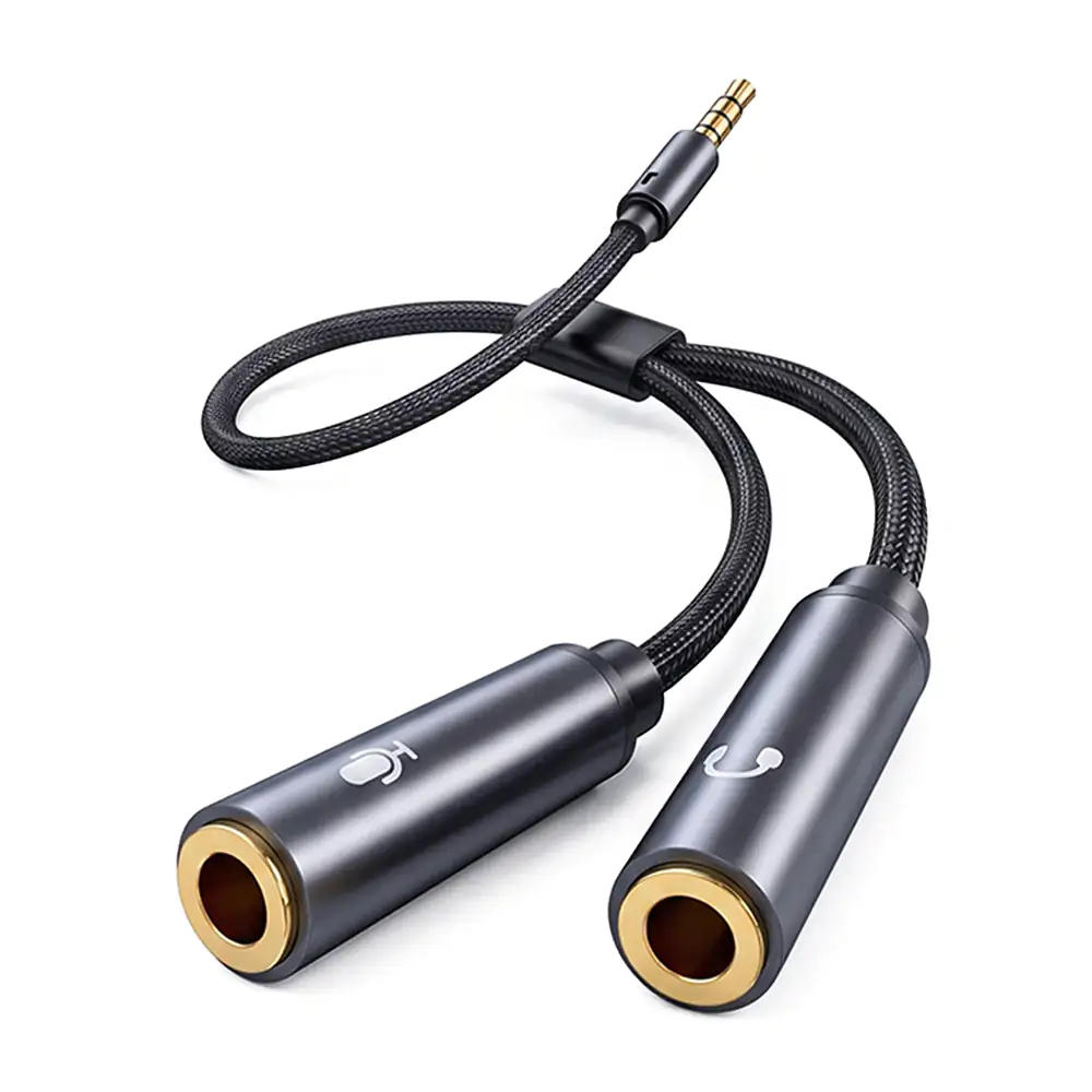 Adaptador splitter con divisor 3.5mm cable 1mt para audio y micrófono…