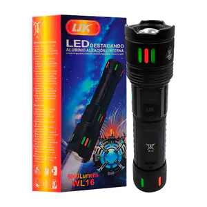 Lámpara de mano recargable ljk con 3 modos de iluminación y zoom ajus…