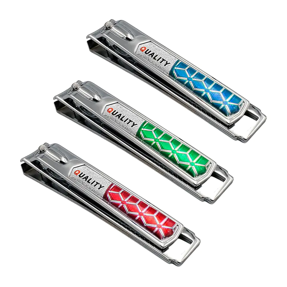1pz cortauñas metálico 7.5cm con diseño y frase quality, variedad de …