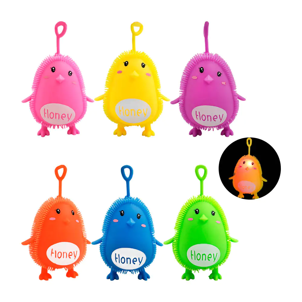 1pz antiestrés en forma de pingüino honey, argolla, estirable y luz r…