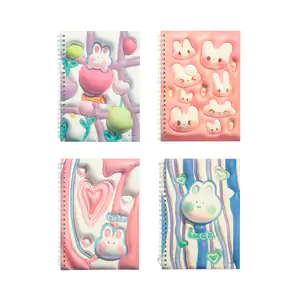 Libreta cuaderno pequeño de raya con estampado de conejitos kawaii, v…