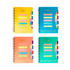 Libreta cuaderno de raya con pasta de plástico + separadores, varios …