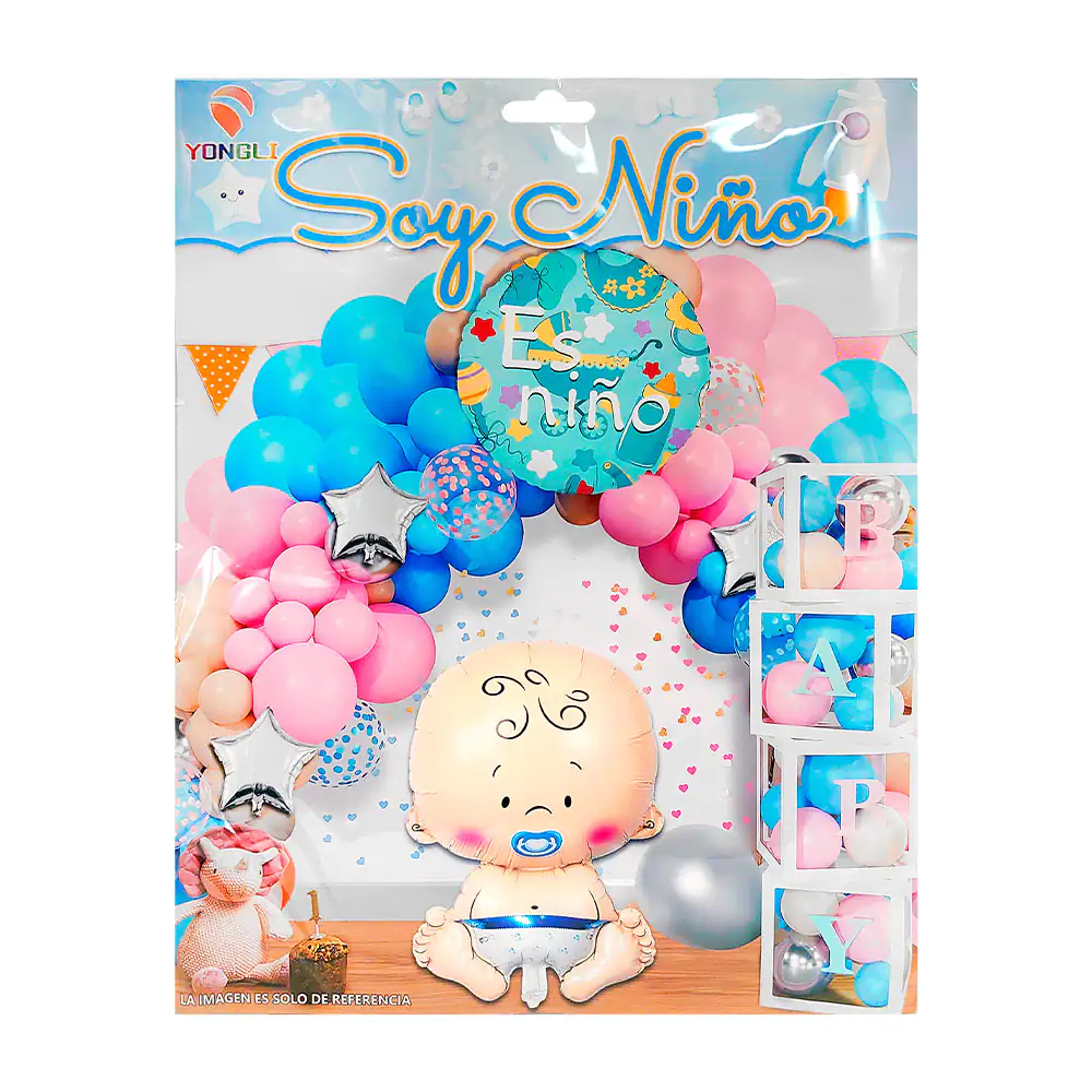 Kit decorativo de 67pcs con temática de revelación de género, variedad