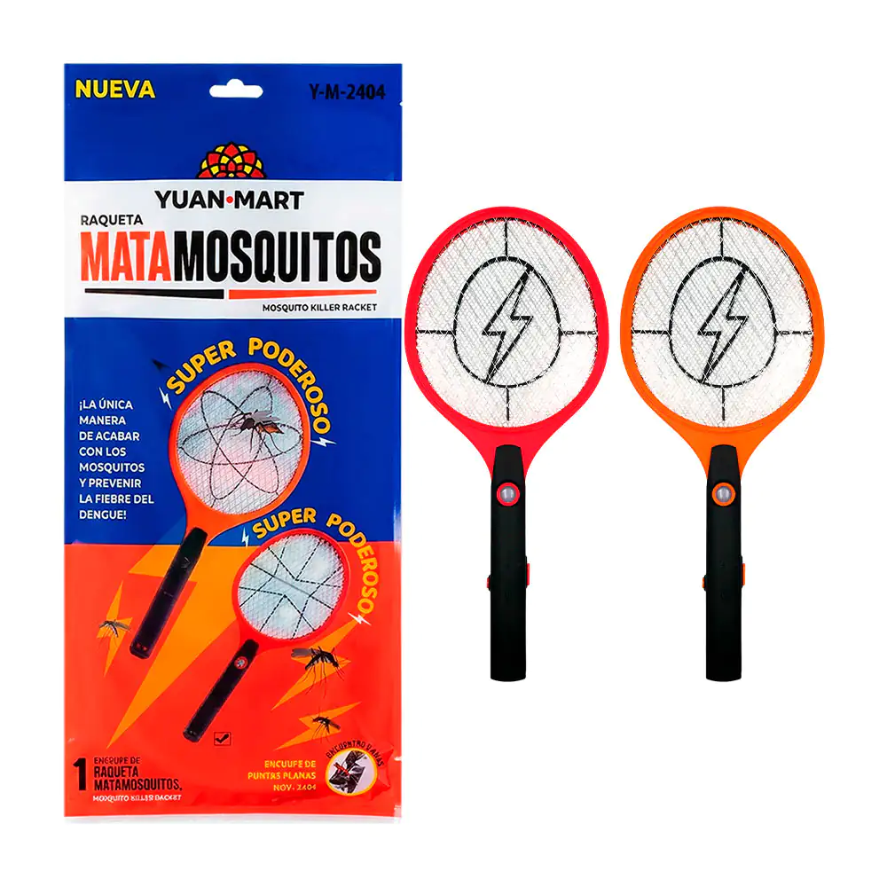 Raqueta eléctrica mata mosquitos, recargable con linterna y botón de …