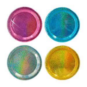 Paquete con 10 platos de 23cm con efecto holográfico, variedad de col…