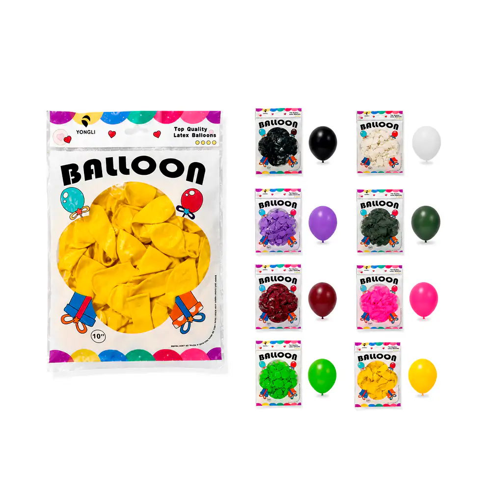Paquete con globos de latex, 10 pulgadas, efecto metálico, variedad d…