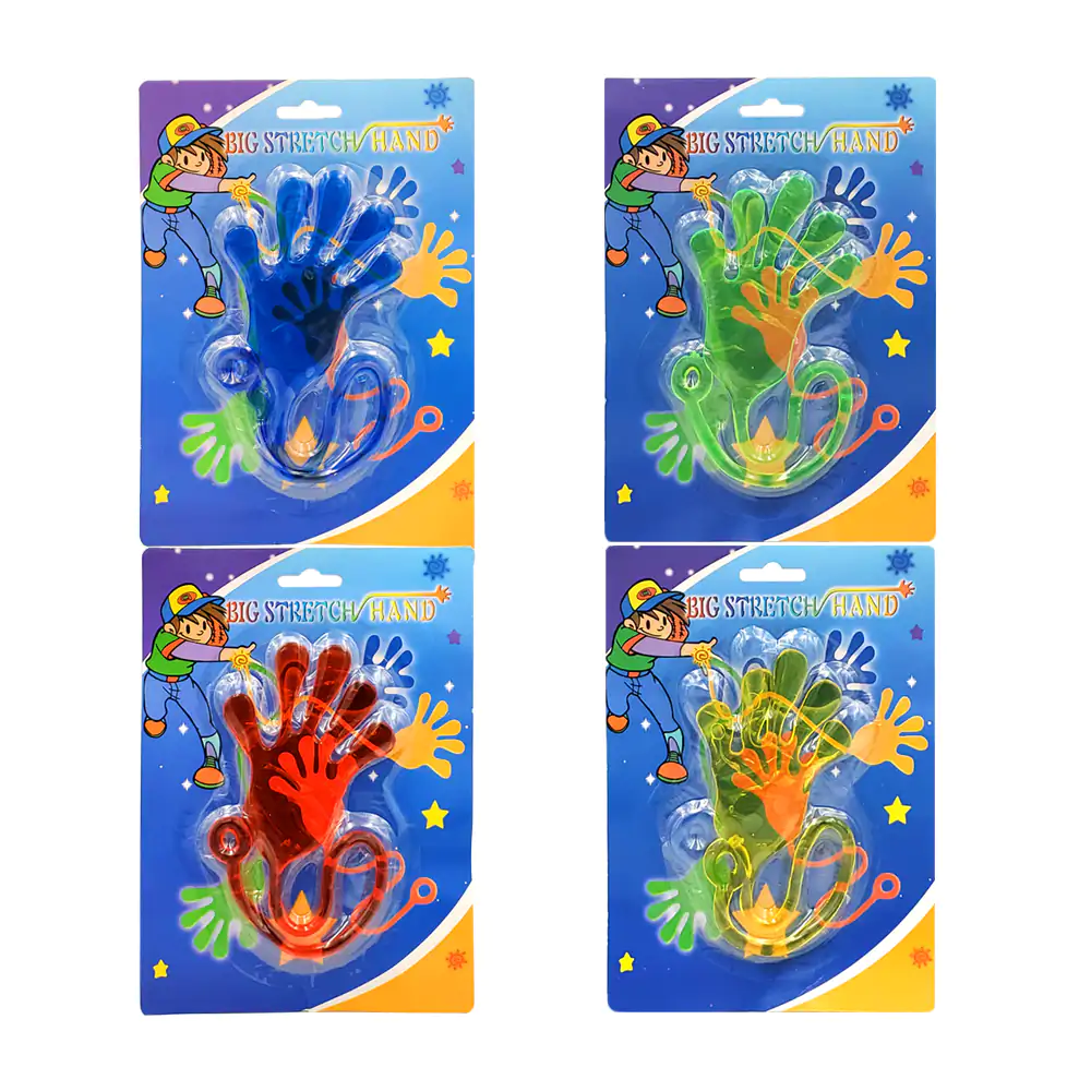 Blíster con manita pegajosa big stretch hand, variedad de colores