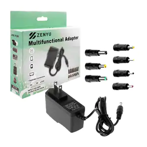 Eliminador / cargador adaptador zenyu de 12v con 7 puntas intercambia…