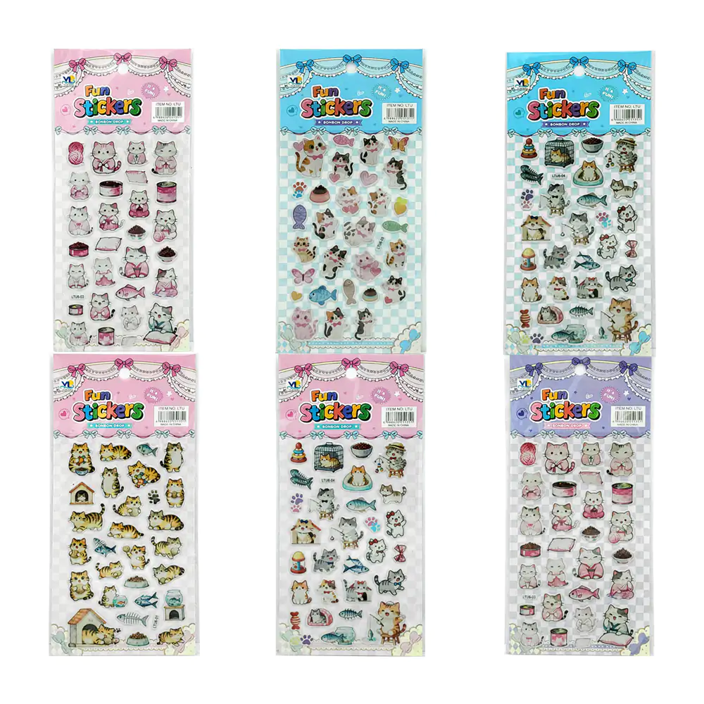 1pza planilla de calcomanías con diseño de gatitos kawaii y accesorio…