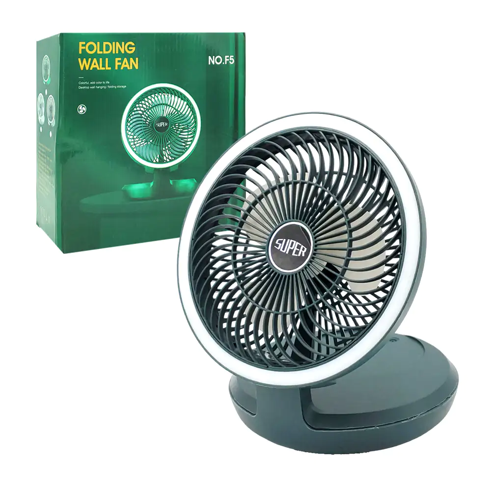 Ventilador redondo plegable con base para escritorio + 3 modos de air…
