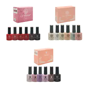 Paquete le mussa o le reveur con 6 esmaltes tipo gel uv, color liso o…