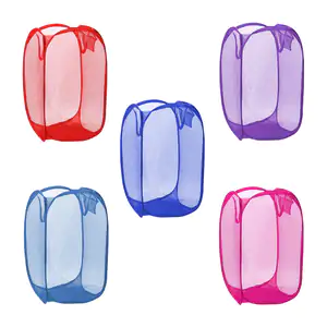 1pza Cesto de malla plegable para ropa, mediano de 40x33x69cm, varied…
