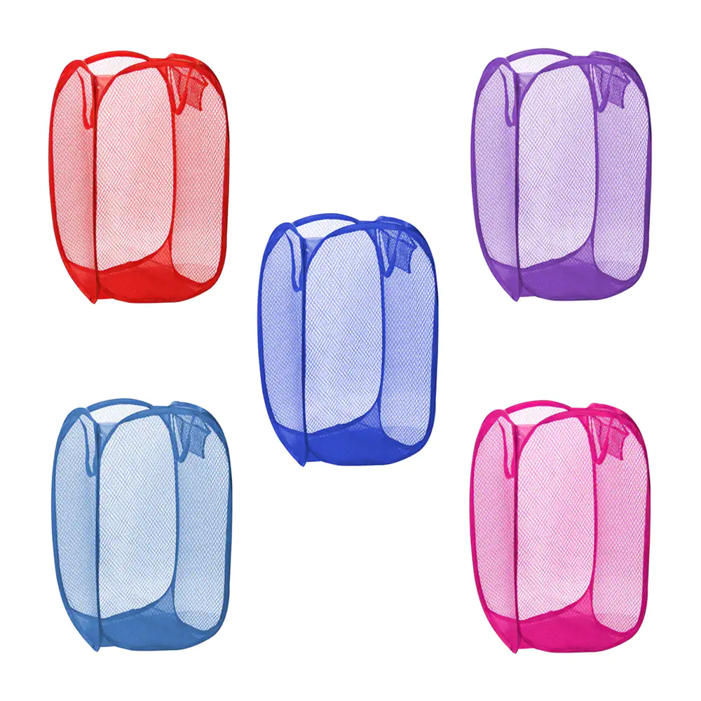 1pza Cesto de malla plegable para ropa, mediano de 40x33x69cm, varied…