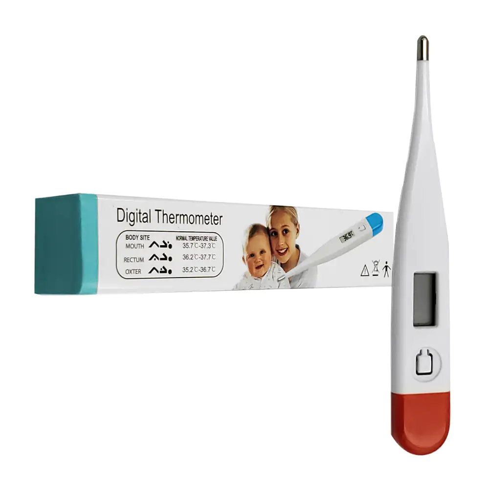 1pz termómetro digital básico con punta metálica, variedad de colores 