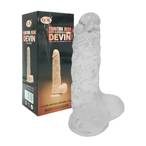 1pza dildo consolador de silicón transparente, 13cm diseño texturizad…