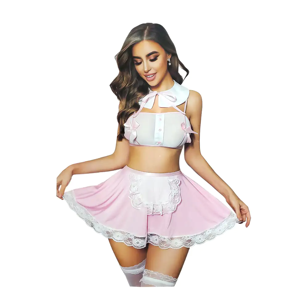 Lencería disfraz de mucama - maid de 2 piezas + accesorios, unitalla / l-g3155