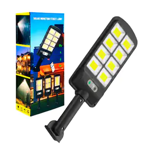Lámpara tipo reflector de 8 focos para exterior, recargable con panel…