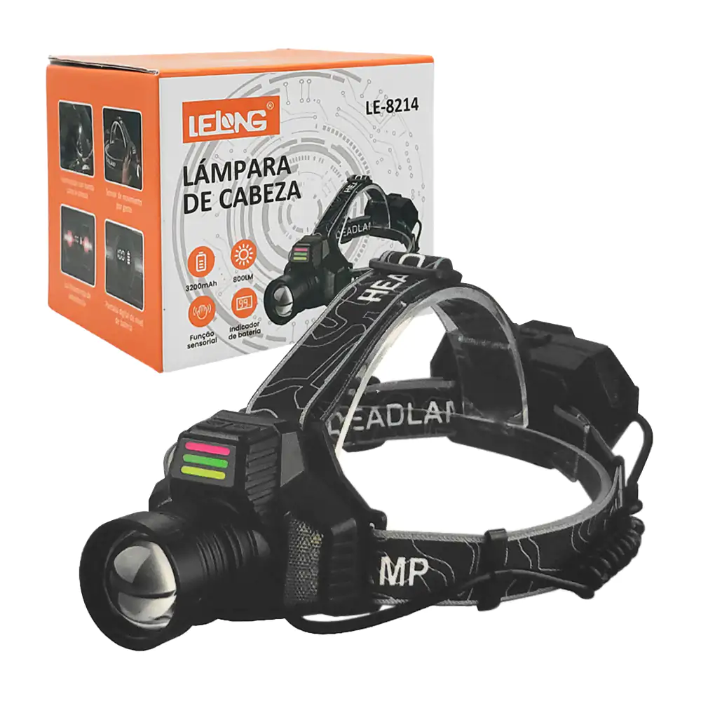 Lámpara tipo minero con sensor de movimiento, indicador de batería + …