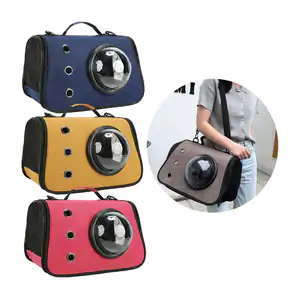 Bolsa transportadora para mascota con burbuja, 34x25x26cm + correa, v…