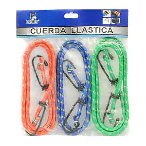 Paquete con 3 cuerdas para equipaje con gancho, variedad de colores