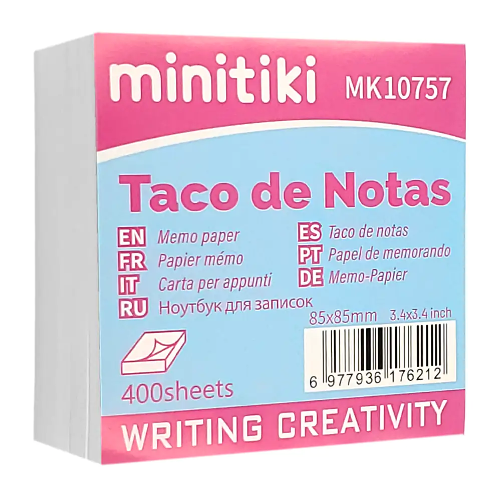 Paquete de 400 notas en color blanco 85x85mm para anotaciones / mk107…