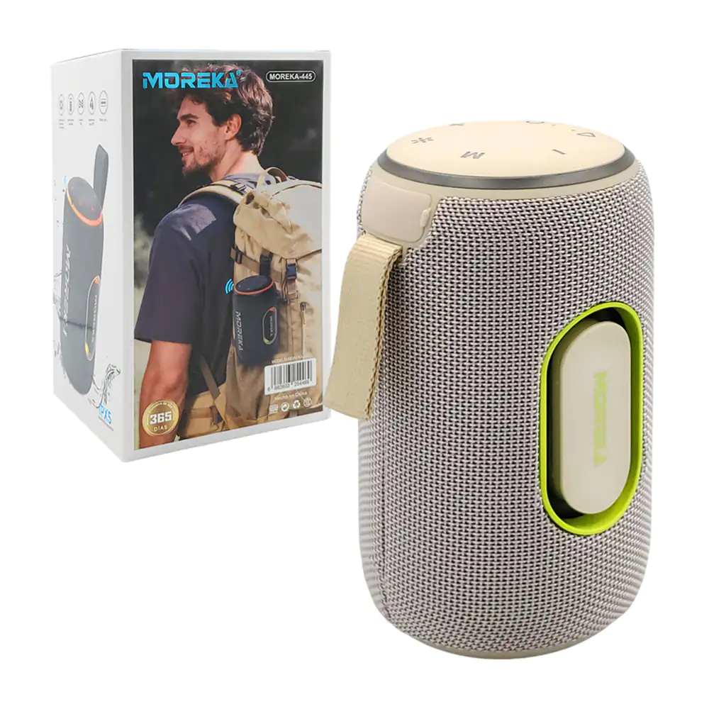 Bocina inalámbrica cilíndrica con sonido 360, 25w de potencia + luz r…