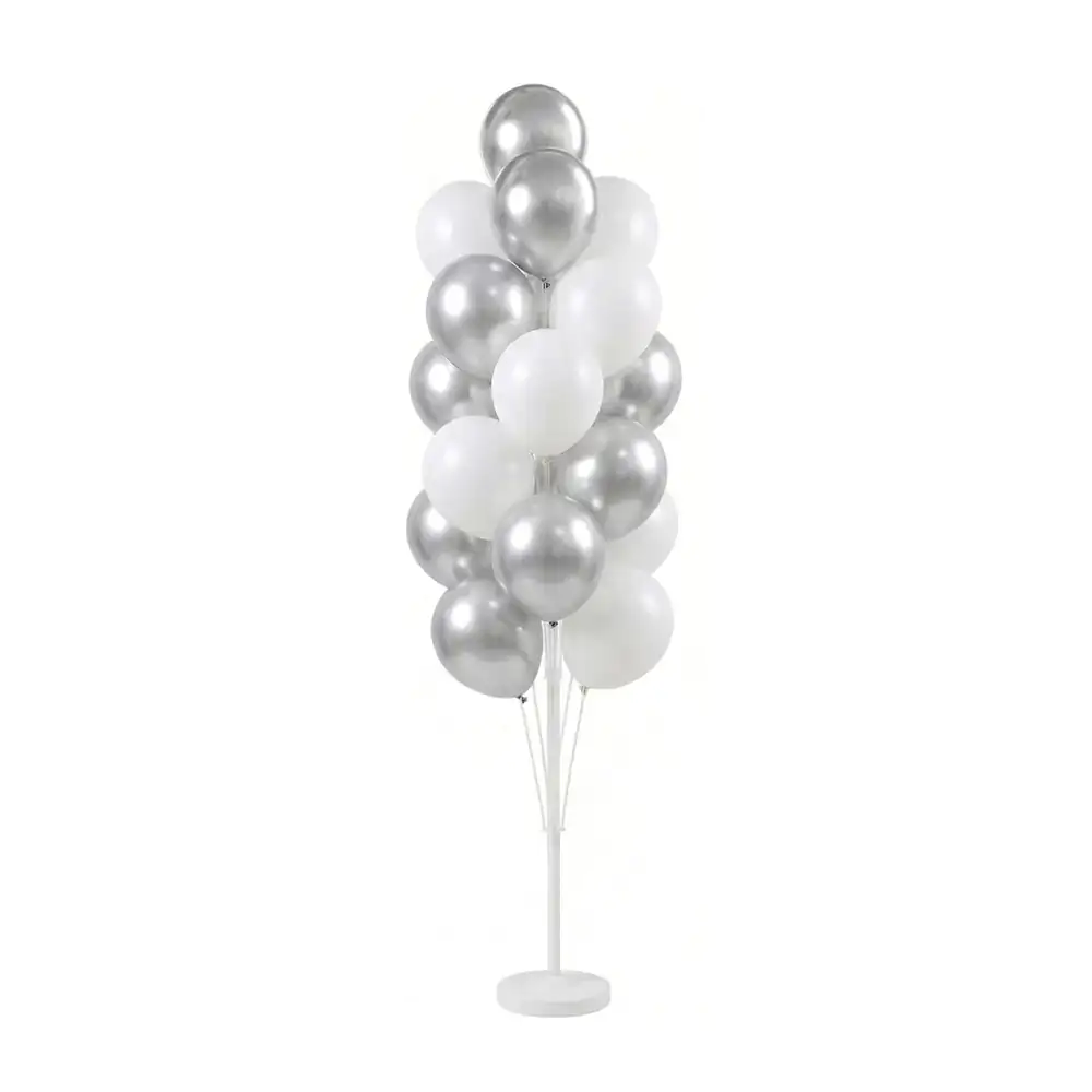 Soporte para globo - base circular de plástico con 14 tubos de pvc, d…