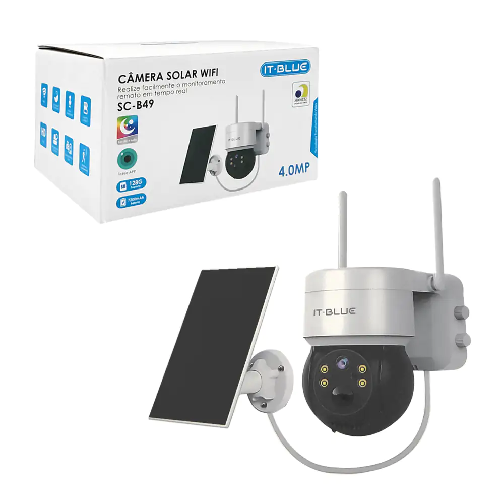 Cámara de seguridad con panel solar visión nocturna, audio, sensor de…