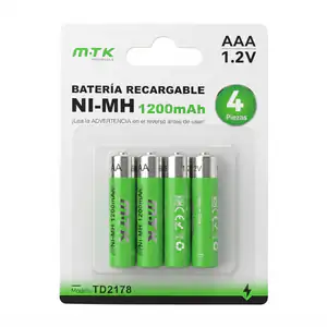 Blíster mtk con 4 pilas / baterías recargables de 1200mah triple aaa …