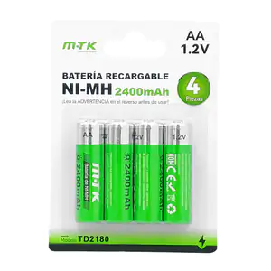 Blíster mtk con 4 pilas / baterías recargables de 2400mah doble aa ni…
