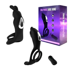 Anillo vibrador masculino de silicón con múltiples modalidades + cont…