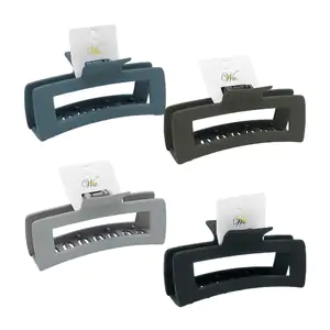 Pinza rectangular para el cabello de plástico resistente en colores m…