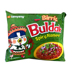 Ramen buldak original sabor birria con un nivel de picante alto, 140g…