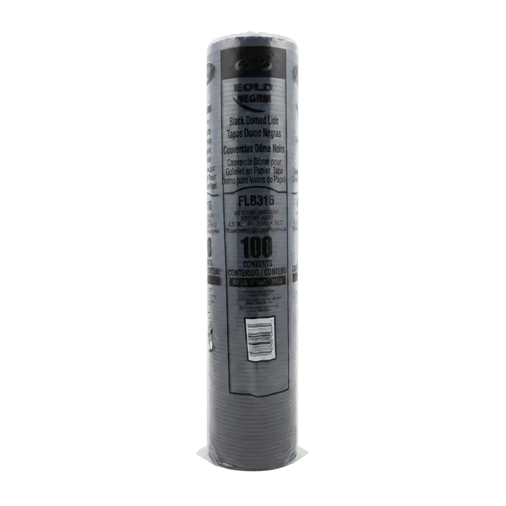 Paquete dart 100pz de tapa tipo domo de plástico color negro / tlb316 / 002782