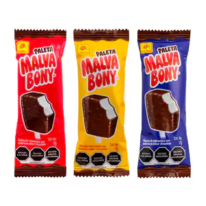 1pza Paleta malva bony bombon con cobertura sabor chocolate, 12g, var…