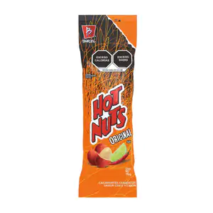 1pza cacahuates hot nuts originales con cobertura chile y limón, 75g …