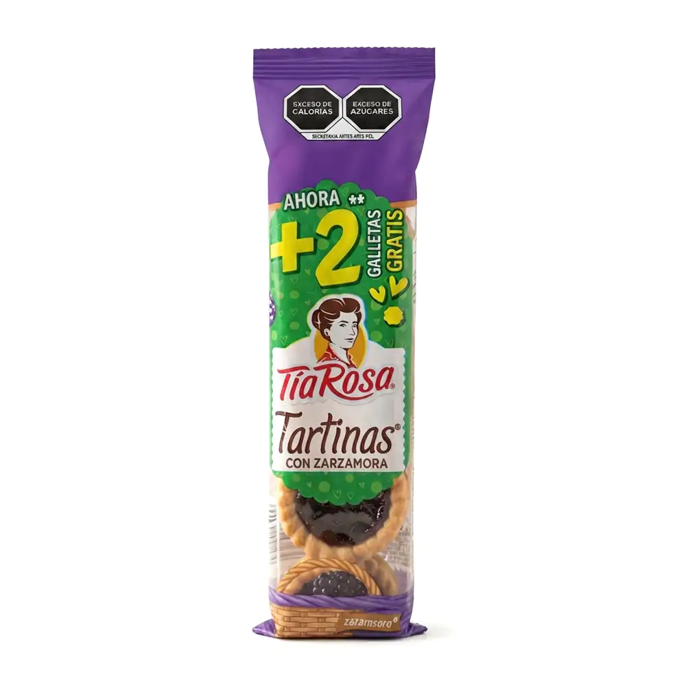 Paquete con 8 tartinas tia rosa con relleno de mermelada de zarzamora, 133.3g / 016206