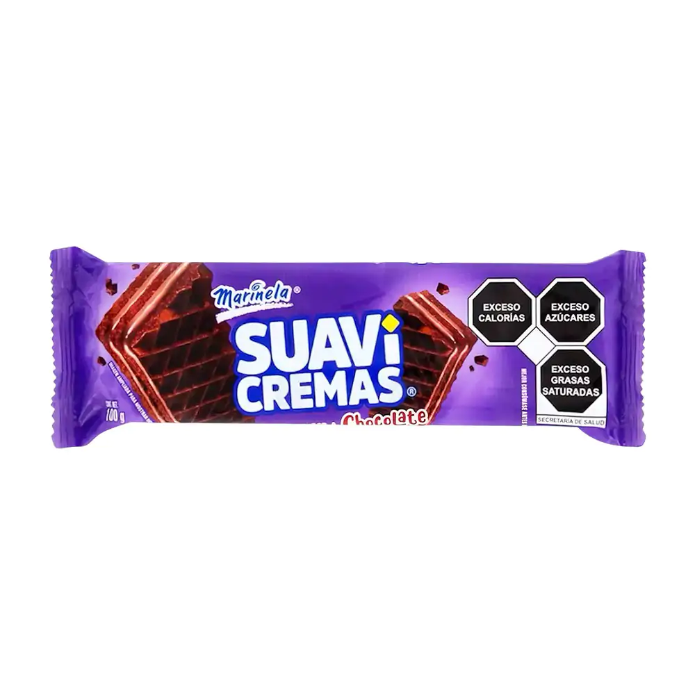Paquete con galletas marinela suavicremas sabor chocolate, 100g